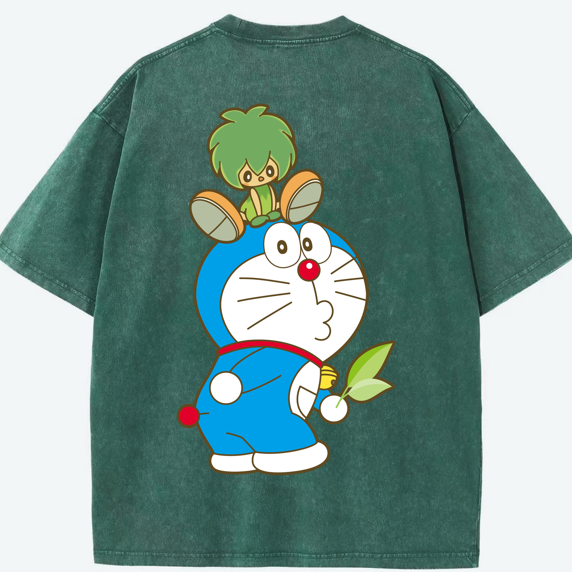 （画像用） ドラえもん Doraemon 綿100% ヴィンテージ風 半袖Tシャツ（背面プリント）